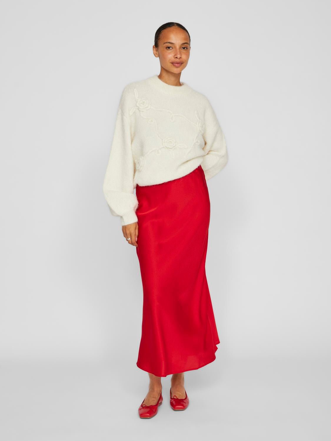 VIELLETTE Midi Skirt - Barbados Cherry - VERO MODA & VILA Bergvik